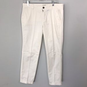J. Crew White Straight Leg Cotton Pants Slim Chino Pant